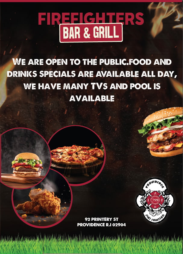 Firefighters Bar & Grill promotional flyer
